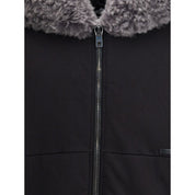 Hooded Sweatshirt with wide fur-trimmed hood