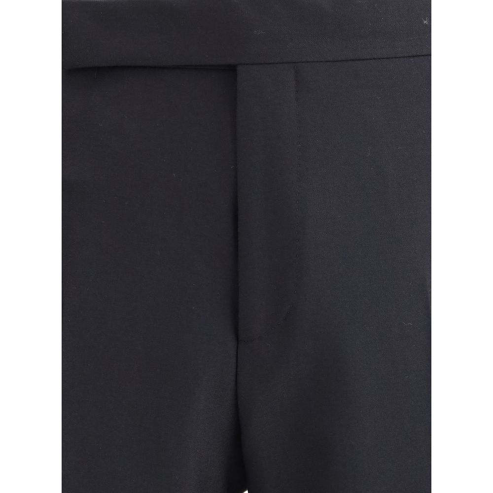Black Viscose Casual Pants