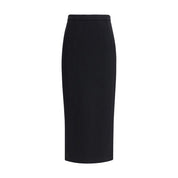 Black Fleece Wool Long Skirt