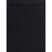 Black Fleece Wool Long Skirt