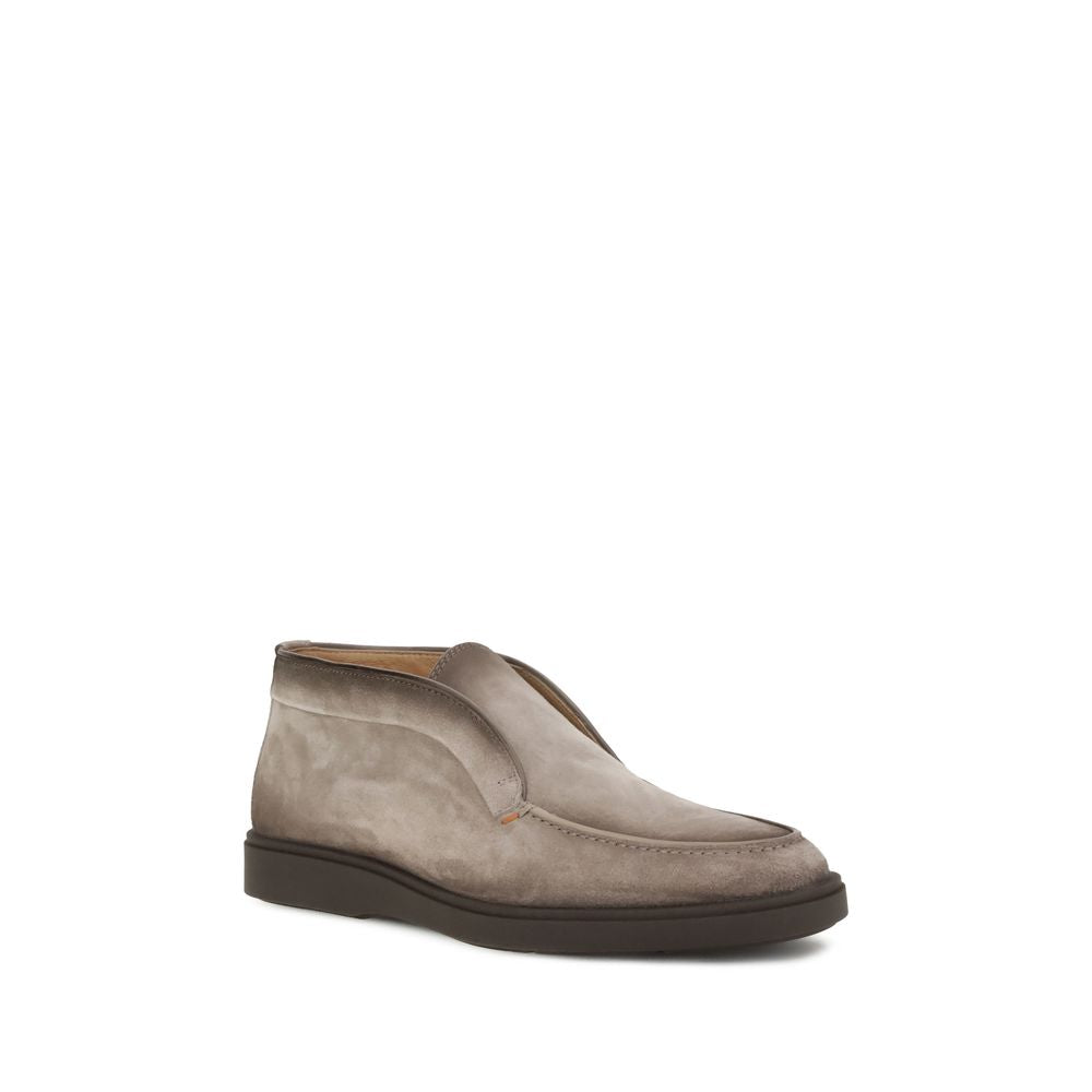 Gray Calf Leather Bos Taurus Ankle Boots