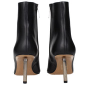 Off-White Black Leather Ankle Boots