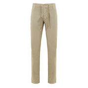 Beige Cotton Casual Pants