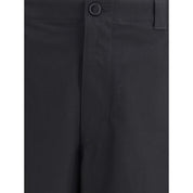 Black Cotton Casual Pants