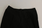 Black High Waist Straight Dress Trouser Pants
