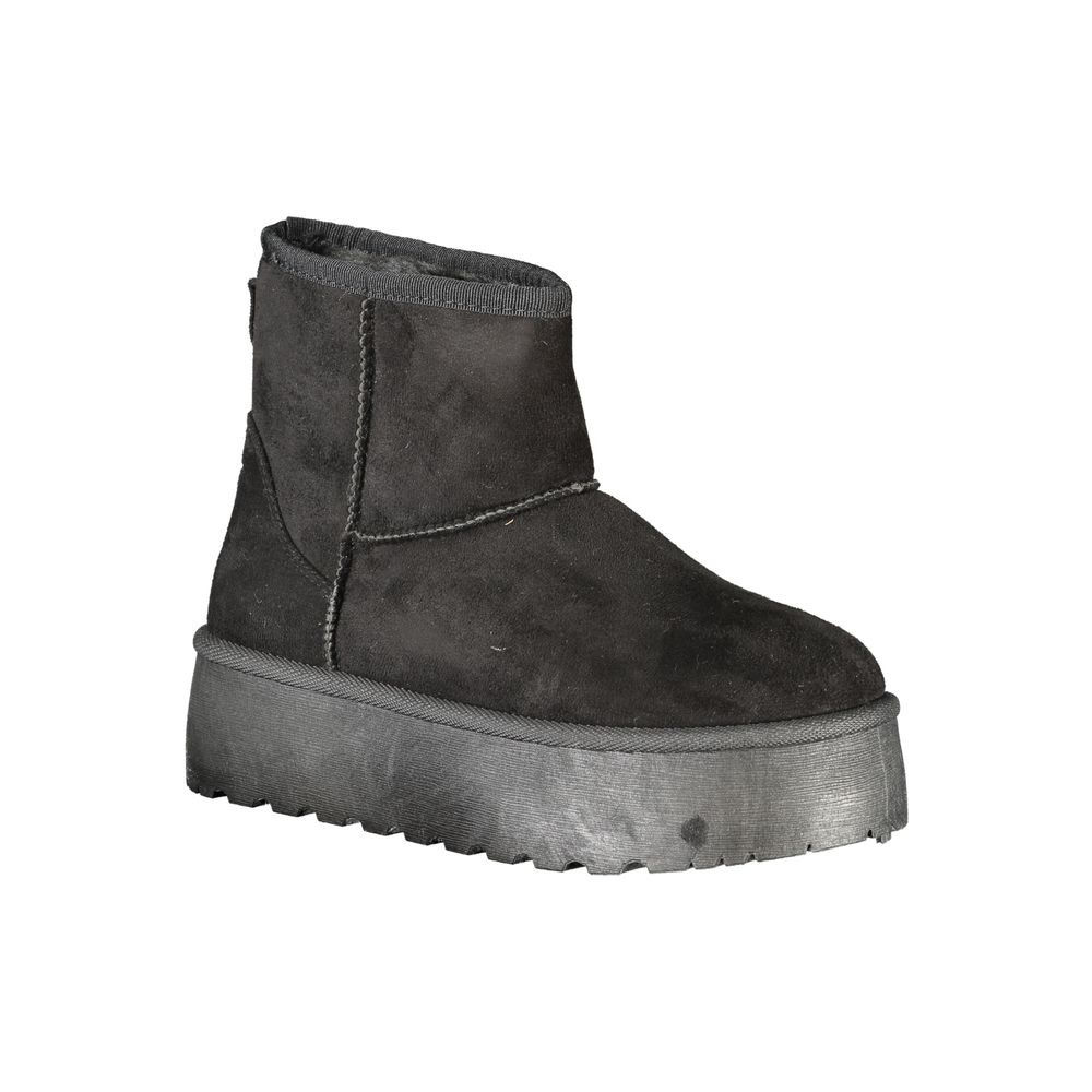 Laura Biagiotti Nero Polyester Fur Boot