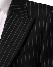 Black Stripes 2 Buttons Suit Jacket Blazer