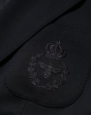 Black Viscose 2 Buttons Suit Jacket Blazer