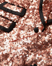 Rosa paljettkavaj med sicilienmönster