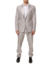Light Gray Wool 2 Piece MARTINI Formal Suit