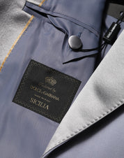 Gray Wool SICILIA 2 Buttons Men Suit Blazer