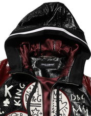 Multicolor Hooded Leather DG King Men Biker Jacket