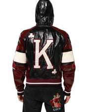 Multicolor Hooded Leather DG King Men Biker Jacket