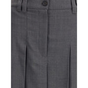 Gray Polyester Long Skirt