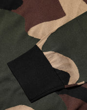 Flerfärgad bomullskamouflage rundhalsad pullovertröja