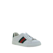 Gucci White Calf Leather Low Top Sneakers