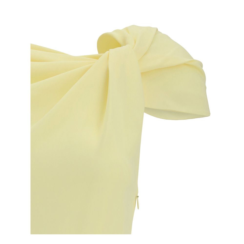 Yellow Viscose Casual Dress