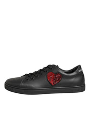 Dolce & Gabbana Black Leather Low top sneakers