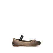 Brown Calf Leather Bow Ballet Flats