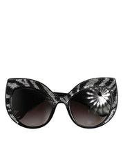 Dolce & Gabbana Black Silver Acetate Polarized Sunglasses