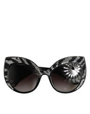 Black Silver Sequin Butterfly Polarized Sunglasses