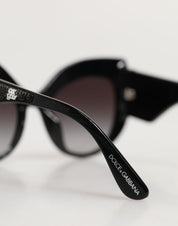 Black Silver Sequin Butterfly Polarized Sunglasses
