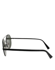 Matte Black Steel Frame Gray Lens Sunglasses