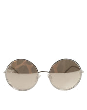 DG2215K Silver Metal Round Shades Eyewear Sunglasses