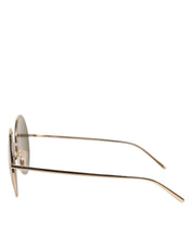 Gold Metal Round Shades Eyewear Sunglasses