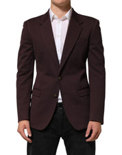Maroon Cotton 2 Buttons Suit Jacket Blazer