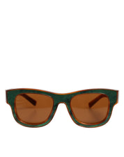 DG4391 Green Brown Acetate Square Frame Unisex Sunglasses