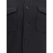 Black Fleece Wool Coat