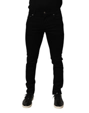 Black Cotton Stretch Slim Fit Men Denim Jeans