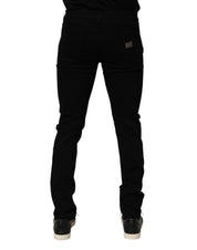 Black Cotton Stretch Slim Fit Men Denim Jeans
