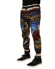Multicolor Julias Ceasar Print Tapered Pants