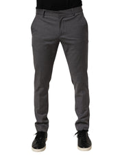 Gray Polyester Formal Dress Trouser Pants