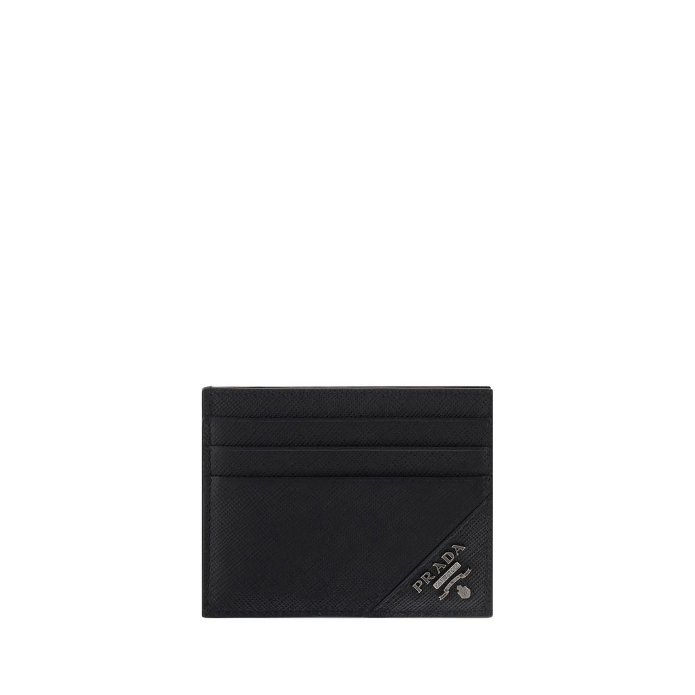 Prada Black Calf Leather Credit Card Holder