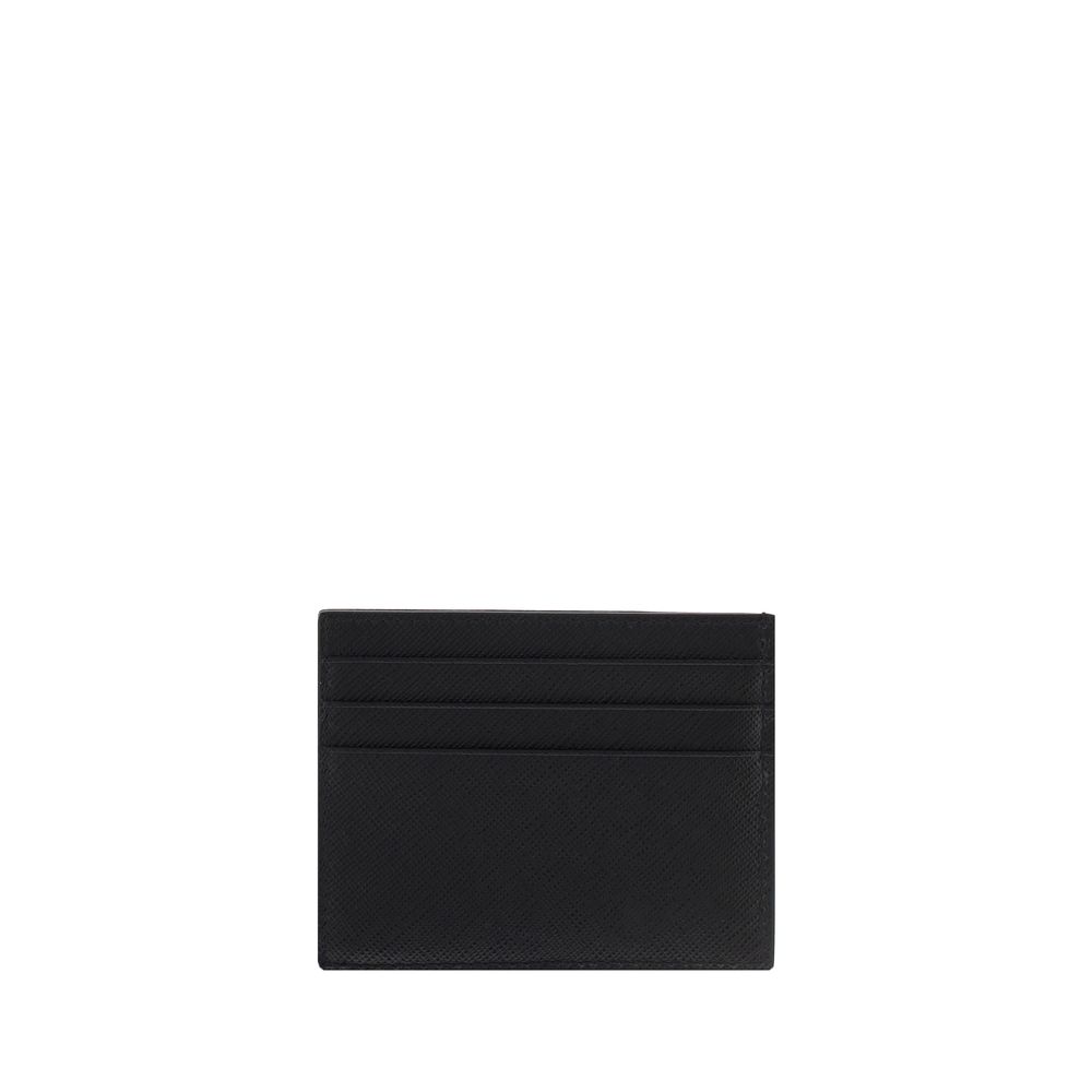 Prada Black Calf Leather Credit Card Holder