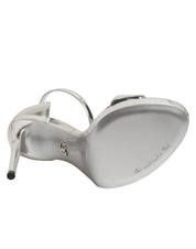 Silver Leather Platform Keira Sandals Shoes
