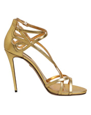 Gold Leather Keira Heels Sandals Shoes