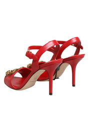 Red Leather DG AMORE Heels Sandals Shoes