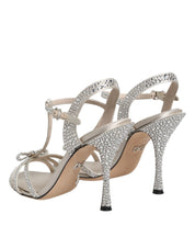 Silver Strass Ankle Strap Heels Sandals Shoes
