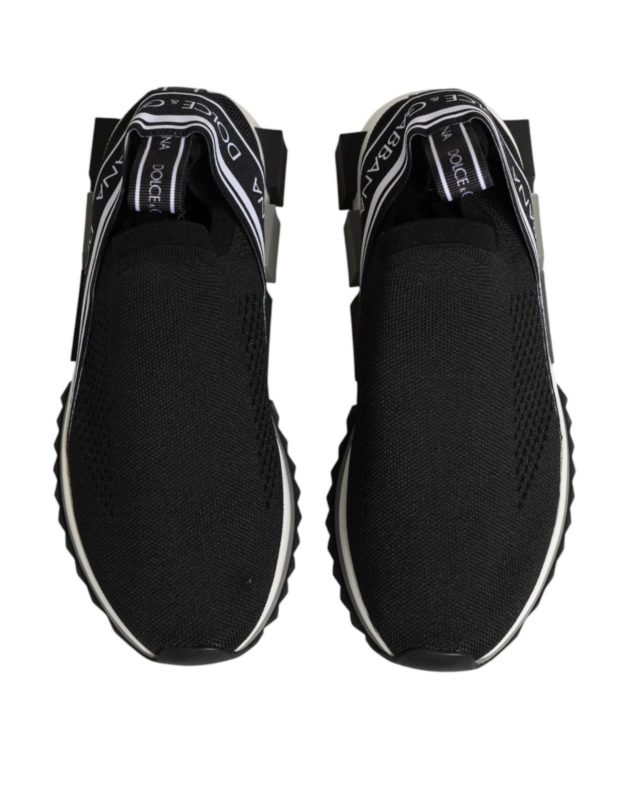 Dolce & Gabbana Black Stretch Mesh Low Top Sneakers