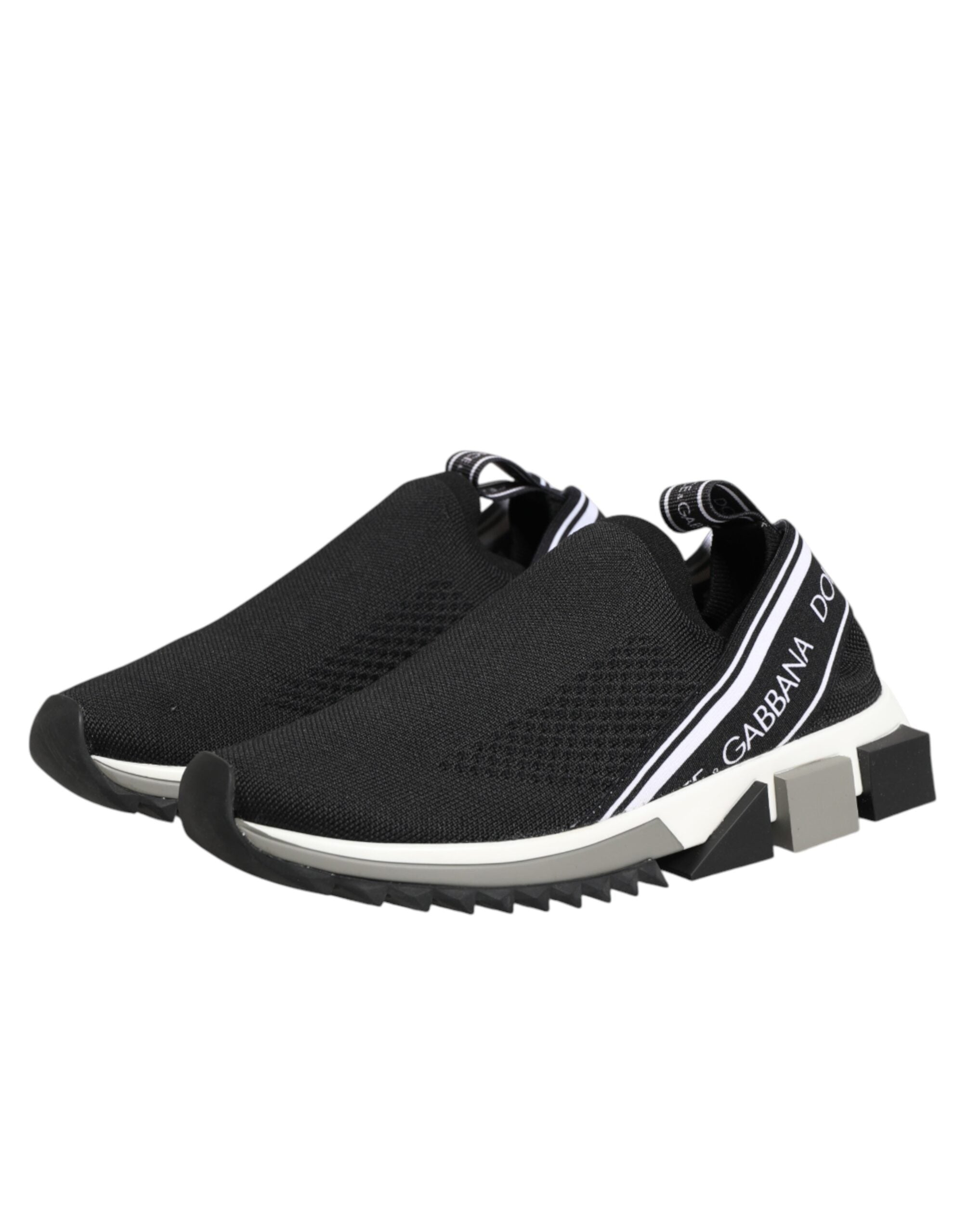 Dolce & Gabbana Black Stretch Mesh Low Top Sneakers