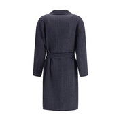 Blue Fleece Wool Coat