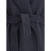 Blue Fleece Wool Coat