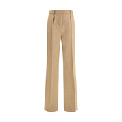 Beige Camel Hair  Casual Pants