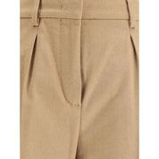 Beige Camel Hair  Casual Pants