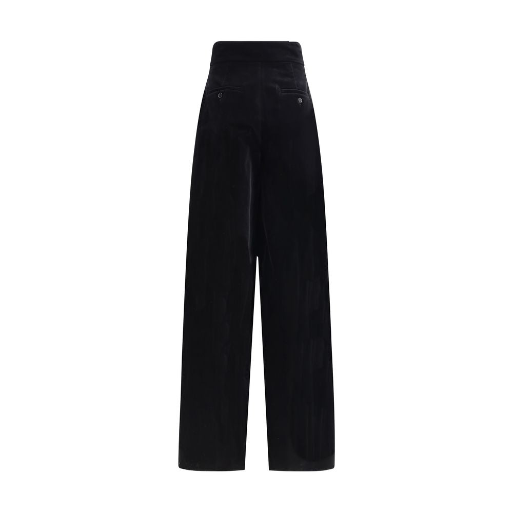 Black Cotton Casual Pants