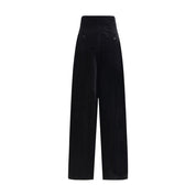 Black Cotton Casual Pants